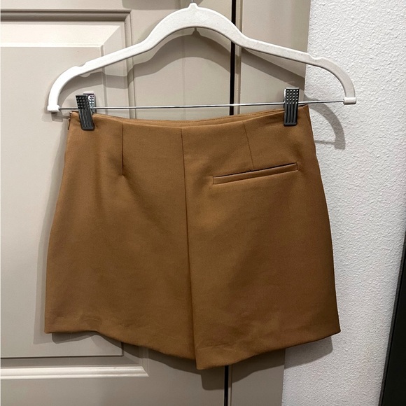 ZARA tan large double button skort size XS - Picture 8 of 8